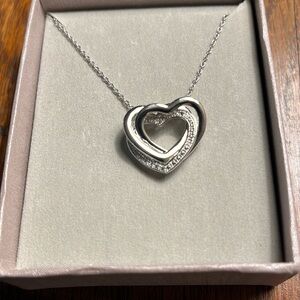 Zales split ribbon heart necklace